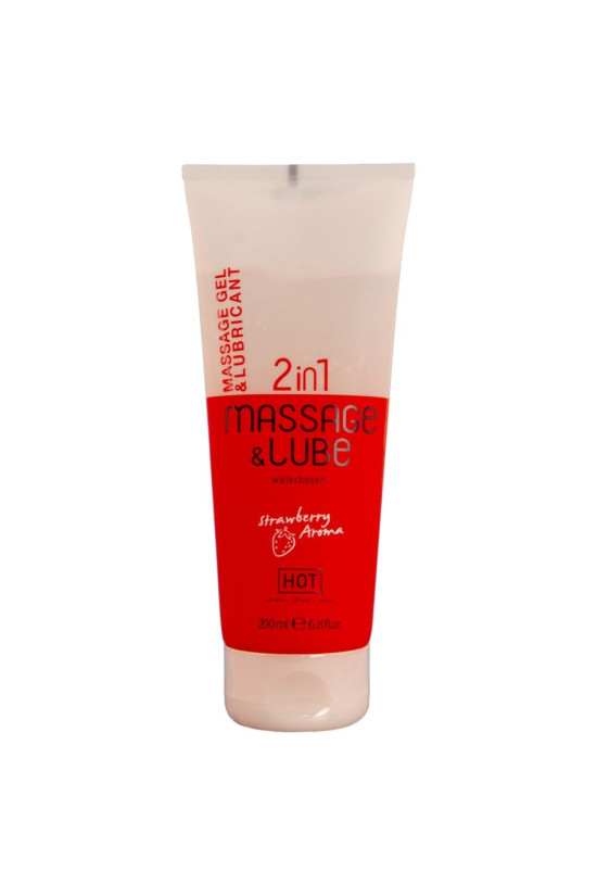 HOT - MASSAGE & GLIDE GEL 2IN1 FRAGOLA 200 ML