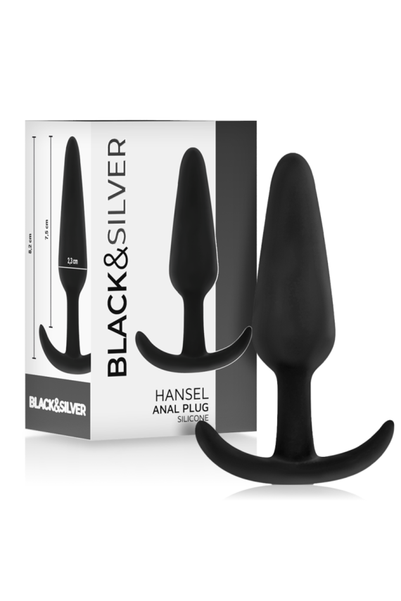 BLACK&SILVER - PLUG ANALE IN SILICONE HANSEL CON MANIGLIA PICCOLO