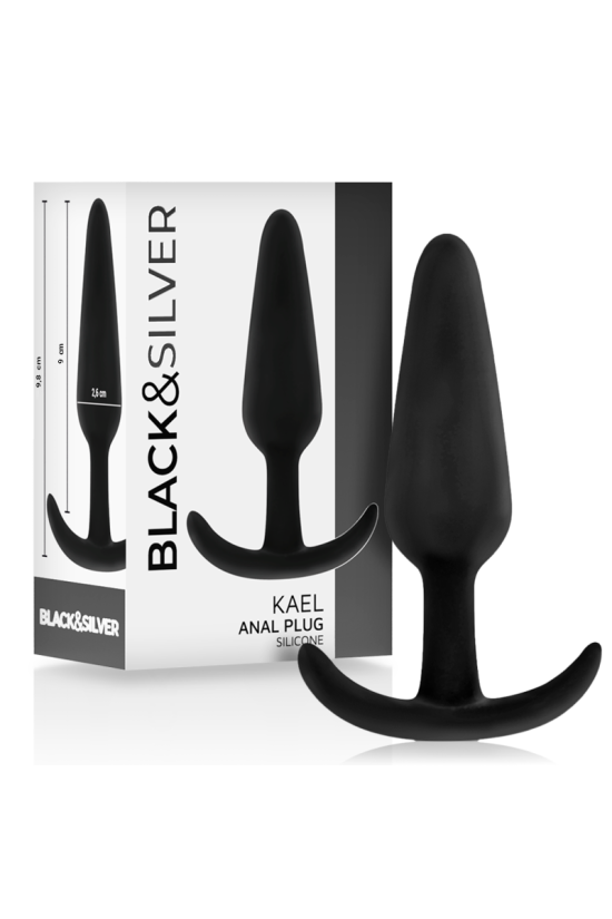 BLACK&SILVER - PLUG ANALE IN SILICONE KAEL CON MANICO MEDIO
