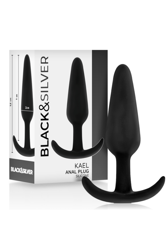 BLACK&SILVER - PLUG ANALE IN SILICONE KAEL CON MANICO MEDIO