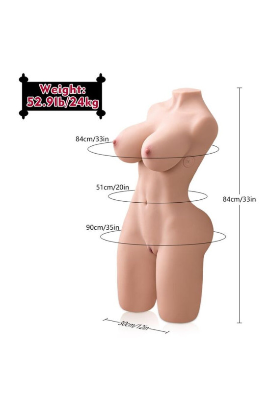 XISE - ERICA SPINTA TORSO REALISTICO CON VIBRAZIONE FEMMINILE 84 CM