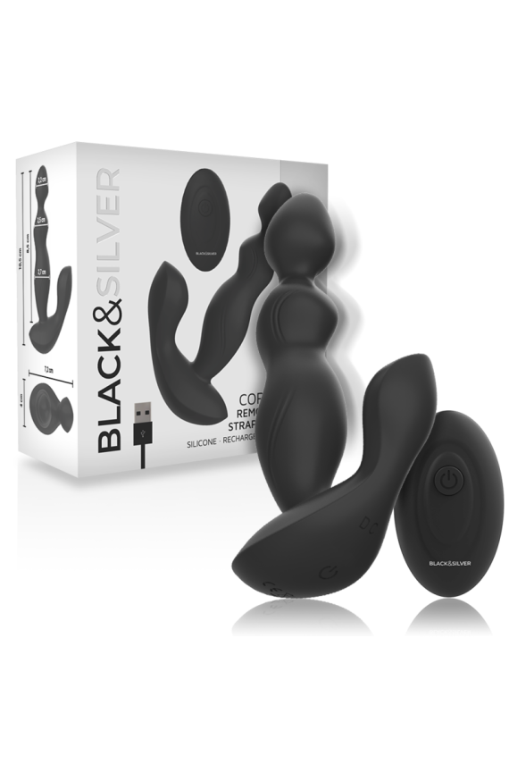 BLACK&SILVER - TELECOMANDO IN SILICONE PLUG ANALE CORA