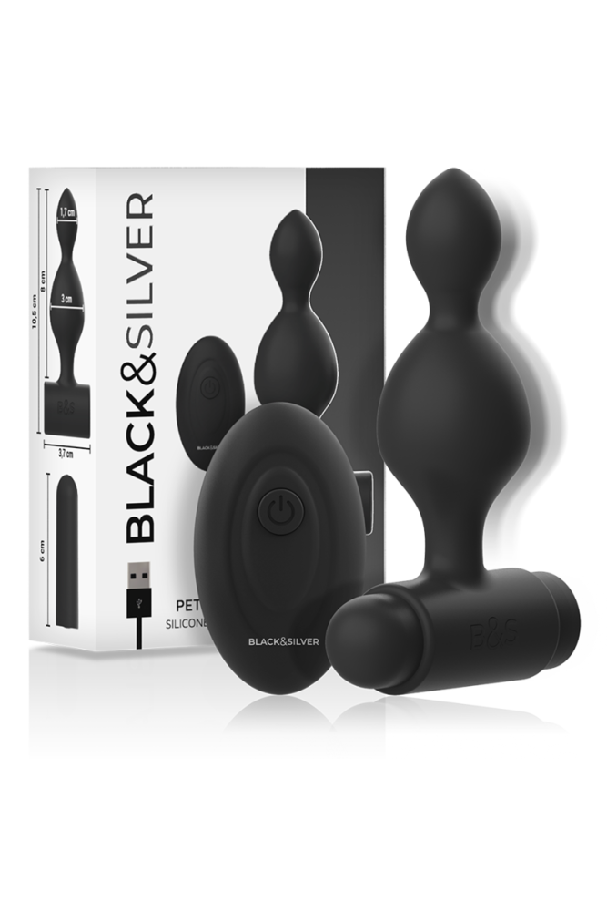 BLACK&SILVER - TELECOMANDO TELECOMANDO CON PLUG ANALE IN SILICONE PICCOLO TUCKER