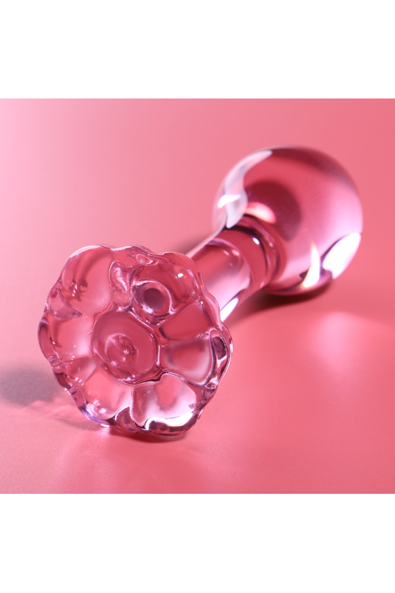 NEBULA SERIES BY IBIZA - MODELLO 2 PLUG ANALE VETRO BOROSILICATO ROSA 11 CM -O- 3.5 CM
