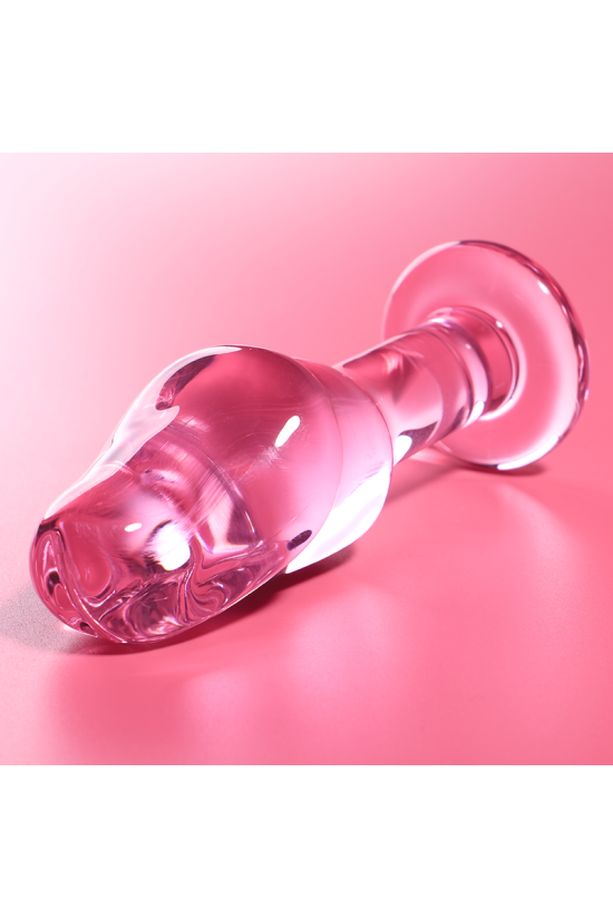 NEBULA SERIES BY IBIZA - MODELLO 6 PLUG ANALE VETRO BOROSILICATO ROSA 12.5 CM -O- 4 CM