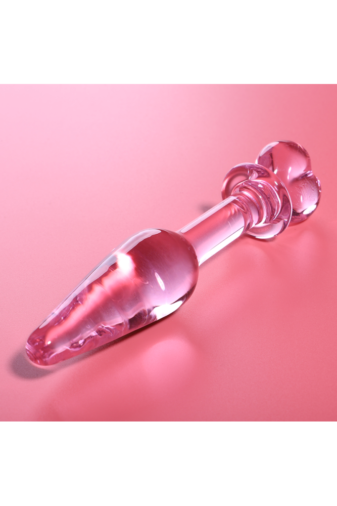 NEBULA SERIES BY IBIZA - MODELLO 7 PLUG ANALE VETRO BOROSILICATO ROSA 13.5 CM -O- 3 CM