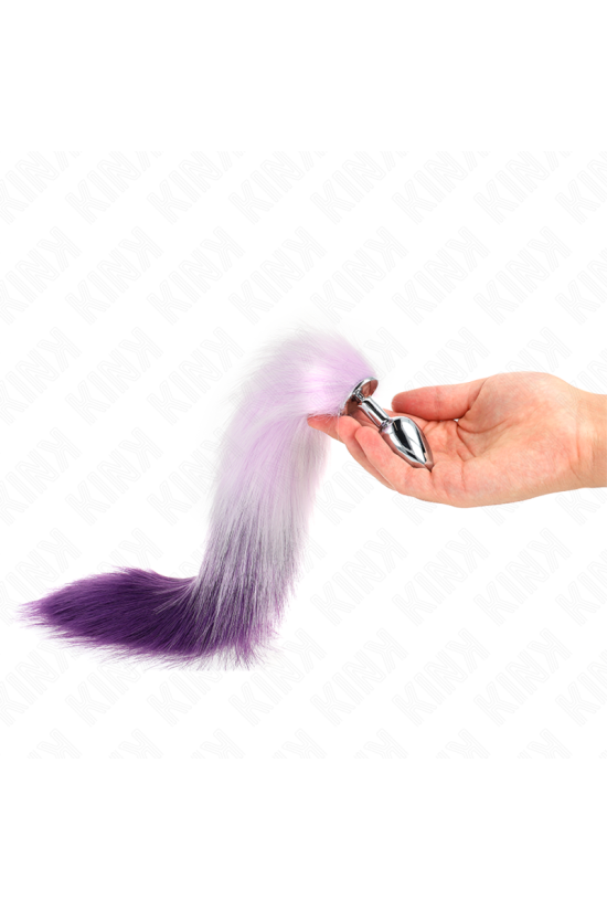 KINK - PLUG ANALE TAGLIA S 7 X 3 CM CON CODA SINTETICA 40 CM VIOLA