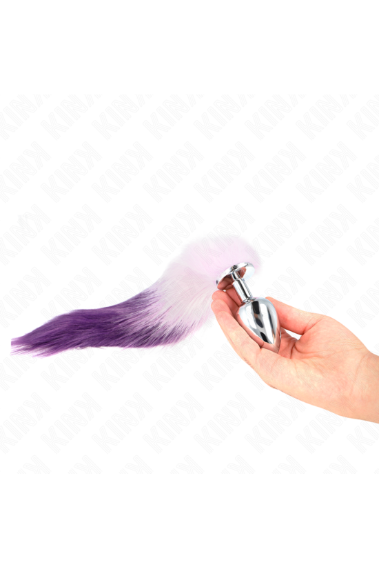 KINK - PLUG ANALE MISURA L 10 X 4 CM CON CODA SINTETICA 40 CM VIOLA