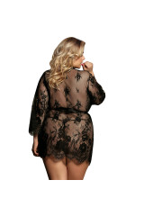 SUBBLIME - QUEEN PLUS LACE PEIGNOIR MANICHE SVASATE