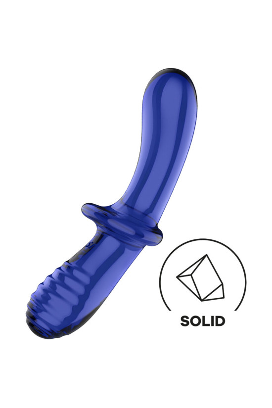 SATISFYER - DILDO DOPPIO CRISTALLO BLU