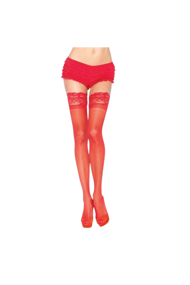 LEG AVENUE - COLLANT ROSSO CON PIZZO AUTOADESIVO