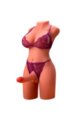 XISE - MIAH LADY BOY TORSO FEMMINILE CON DILDO CON VIBRAZIONE E SPINTA 55 CM