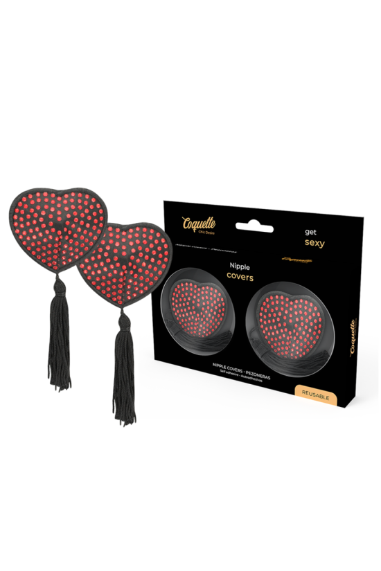 COQUETTE CHIC DESIRE - COPRI CAPEZZOLI CUORE NERO / ROSSO