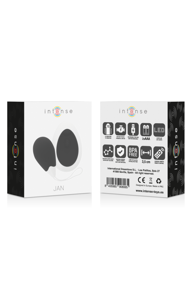 INTENSE - JAN UOVO VIBRANTE TELECOMANDO NERO