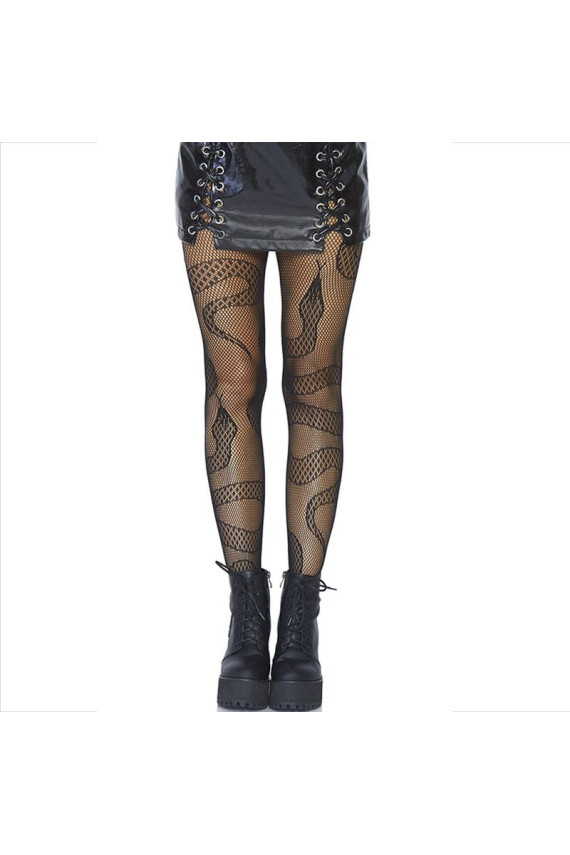 LEG AVENUE - CALZE A RETE SERPENTI NERE