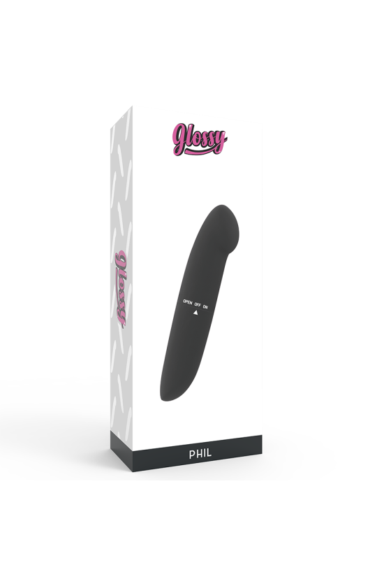GLOSSY - VIBRATORE PHIL NERO
