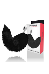 DARKNESS - PLUG ANALE ARGENTO 8 CM CON CODA NERA