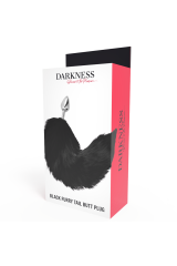 DARKNESS - PLUG ANALE ARGENTO 8 CM CON CODA NERA