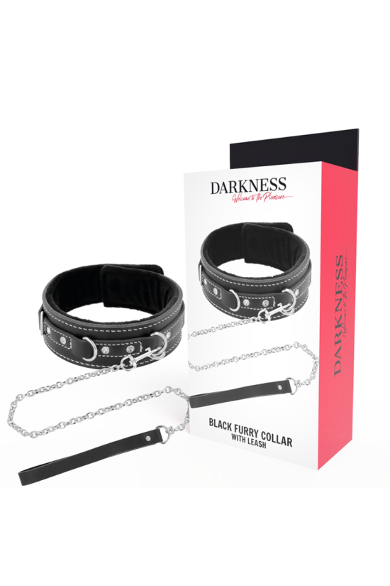 DARKNESS - COLLANA IN PELLE DI ALTA QUALITÀ CON GUINZAGLIO