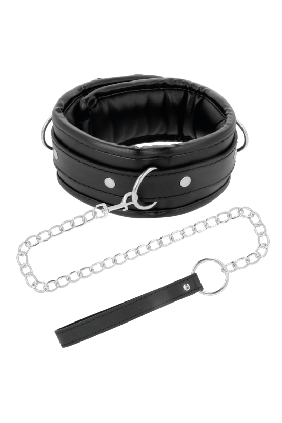 DARKNESS - COLLANA IN MORBIDA PELLE CON CATENA