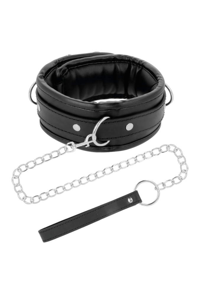 DARKNESS - COLLANA IN MORBIDA PELLE CON CATENA