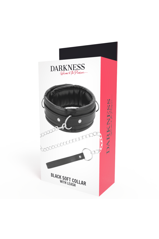 DARKNESS - COLLANA IN MORBIDA PELLE CON CATENA