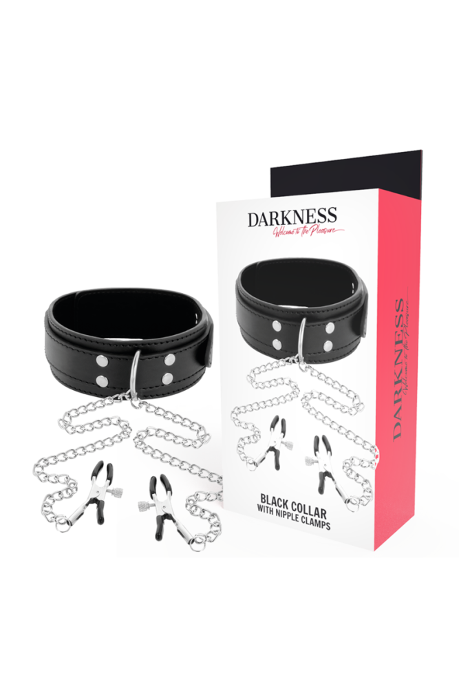 DARKNESS - COLLARE CON Morsetti PER CAPEZZOLI NERO