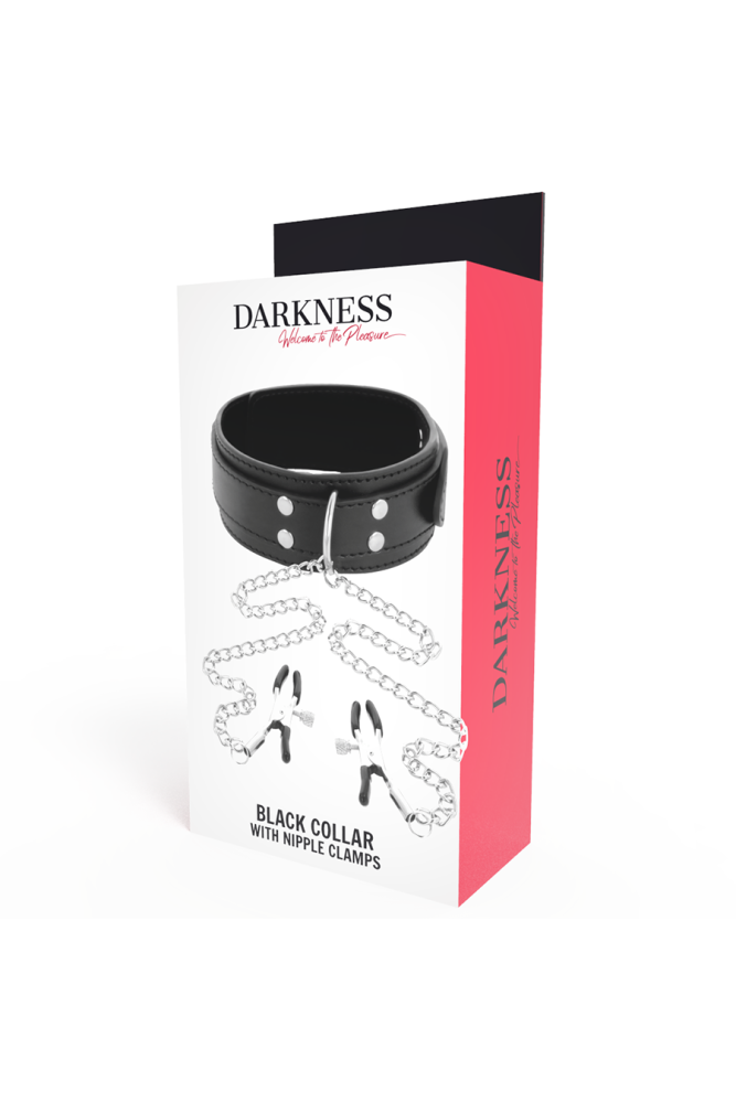 DARKNESS - COLLARE CON Morsetti PER CAPEZZOLI NERO
