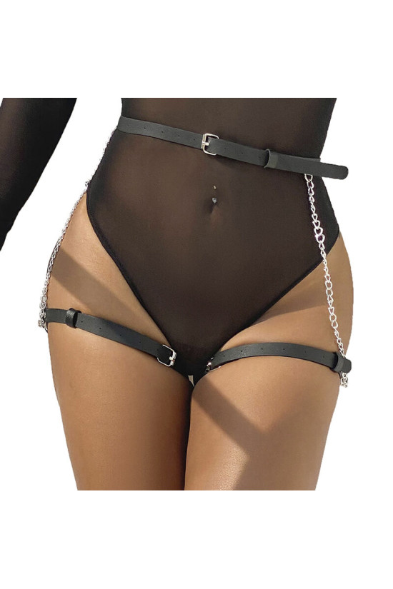 SUBBLIME - CINTURA IN PELLE NERA TAGLIA UNICA