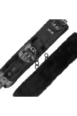 DARKNESS - MANETTE NERE REGOLABILI IN PELLE CON LUCCHETTO