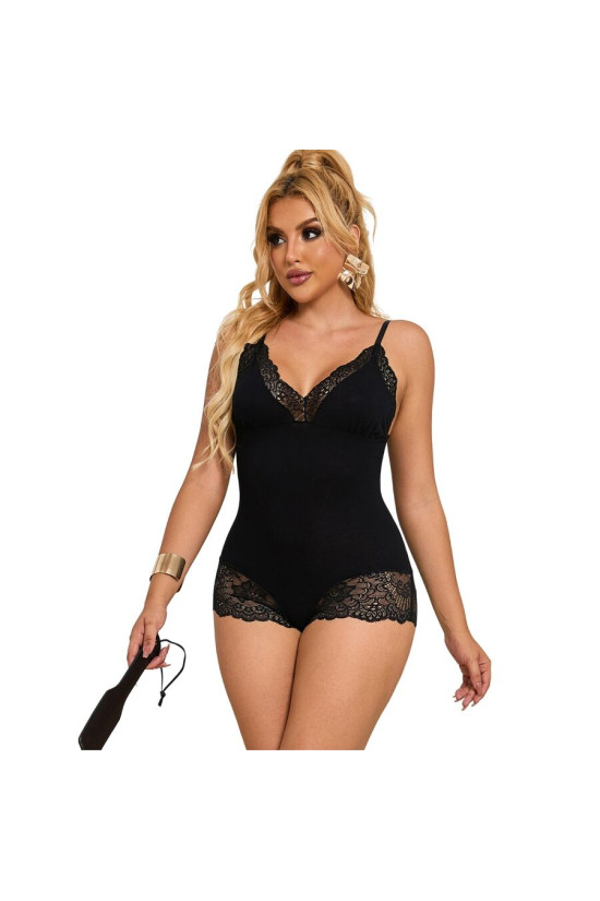 SUBBLIME - ORSACCHIOTTO CON DETTAGLI IN PIZZO FLOREALE NERO L/XL