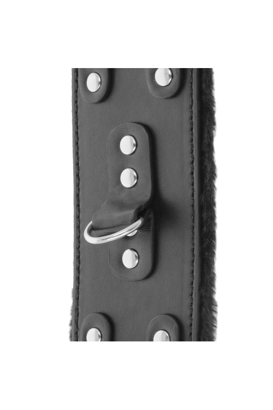 DARKNESS - MANETTE NERE REGOLABILI IN PELLE CON FODERA