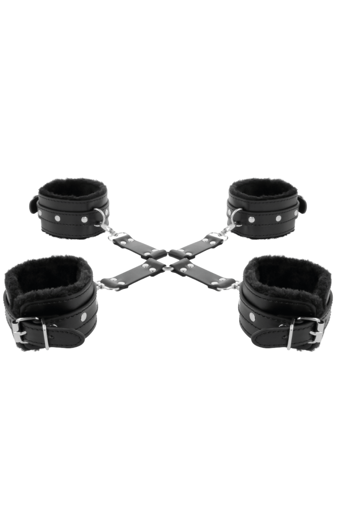 DARKNESS - MANETTE IN PELLE PER PIEDI E MANI NERE