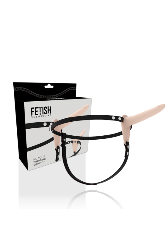 FETISH SUBMISSIVE HARNESS - VIBRATORE IN SILICONE CARNE 15 CM