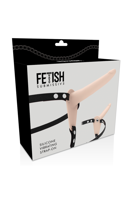 FETISH SUBMISSIVE HARNESS - VIBRATORE IN SILICONE CARNE 15 CM