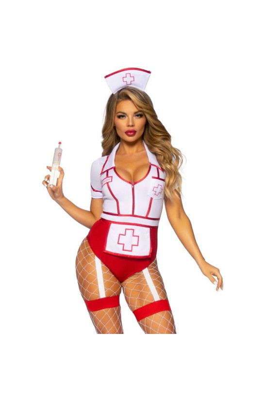 LEG AVENUE - COSTUME DA INFERMIERA SEXY ROSSO/BIANCO S