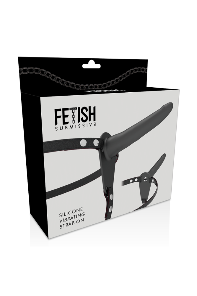 FETISH SUBMISSIVE HARNESS - VIBRATORE IN SILICONE NERO 15 CM