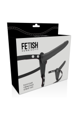 FETISH SUBMISSIVE HARNESS - VIBRATORE IN SILICONE NERO 15 CM