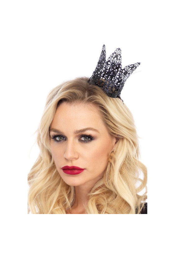 LEG AVENUE - MINI CORONA IN FILIGRANA METALLICA NERA