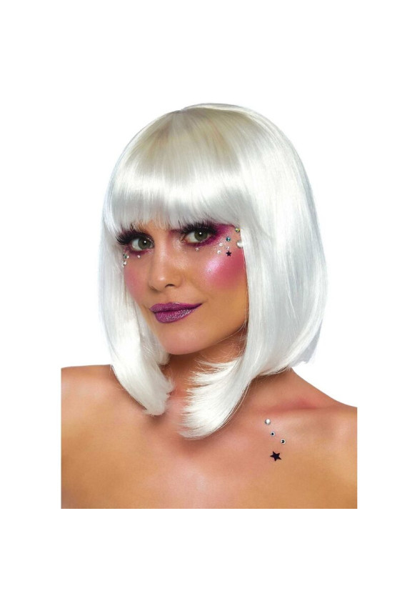 LEG AVENUE - PARRUCCA BIANCA TAGLIO BOB FOSFORESCENTE