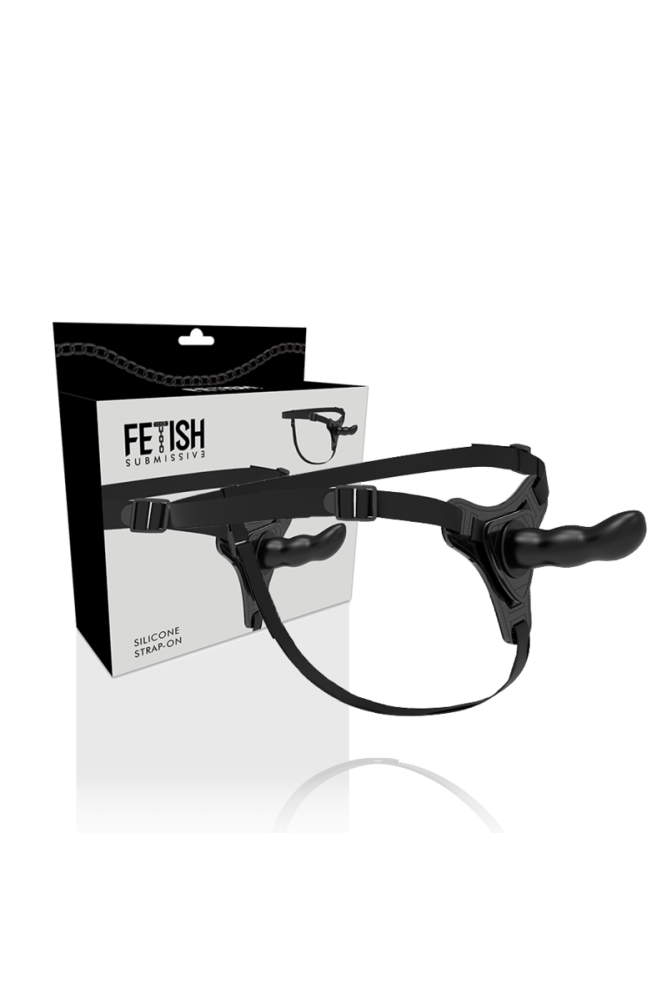 FETISH SUBMISSIVE HARNESS - SILICONE NERO PUNTO G 16 CM