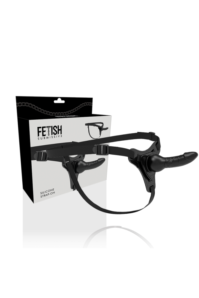 FETISH SUBMISSIVE HARNESS - SILICONE NERO REALISTICO 16 CM