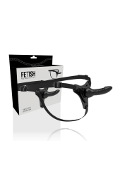 FETISH SUBMISSIVE HARNESS - SILICONE NERO REALISTICO 16 CM