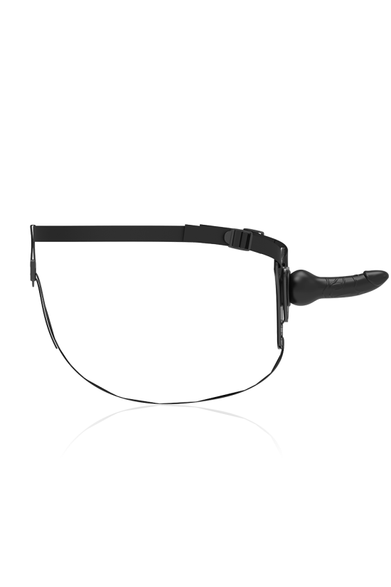 FETISH SUBMISSIVE HARNESS - SILICONE NERO REALISTICO 16 CM