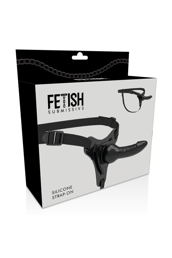 FETISH SUBMISSIVE HARNESS - SILICONE NERO REALISTICO 16 CM
