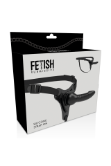 FETISH SUBMISSIVE HARNESS - SILICONE NERO REALISTICO 16 CM