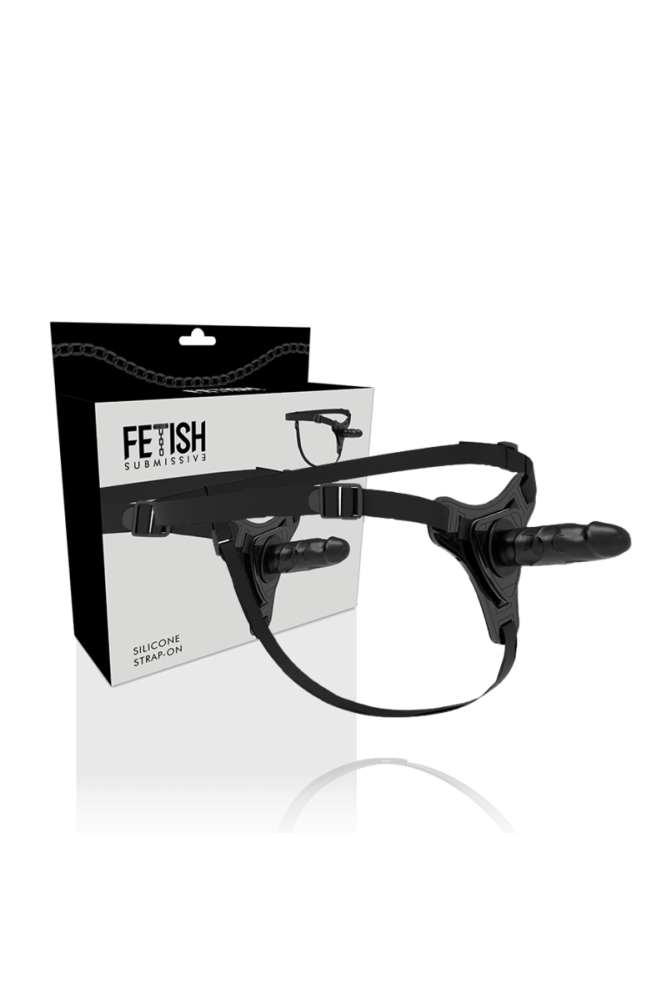 FETISH SUBMISSIVE HARNESS - SILICONE NERO REALISTICO 15 CM