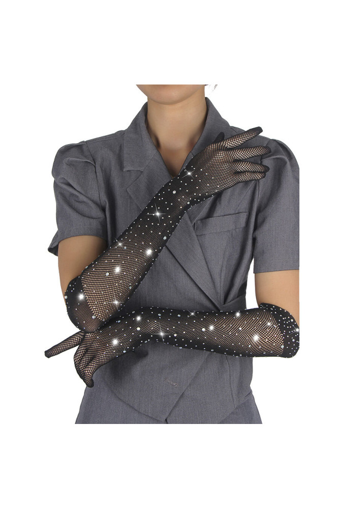 SUBBLIME - 957469SHINE GUANTI TRASPARENTI NERI S/M