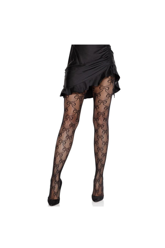 LEG AVENUE - COLLANT A RETE CON FIOCCO NERO