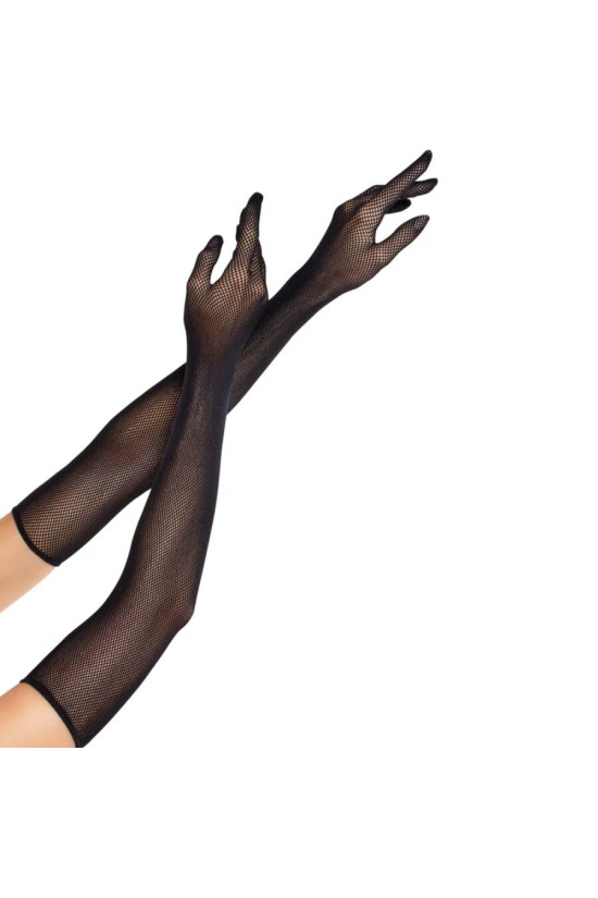 LEG AVENUE - GUANTI LUNGHI A RETE OPERA NERI